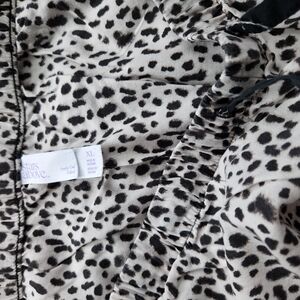 Stars Above Black and White Leopard Print Pajama Set